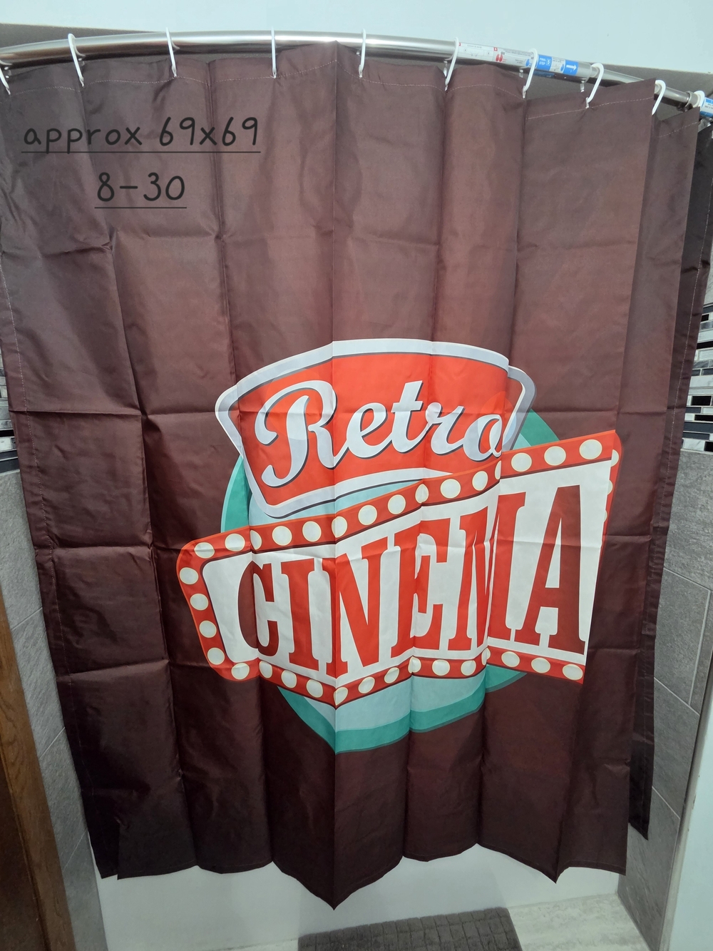 Nwot, Retro Cinema Brown Shower Curtain